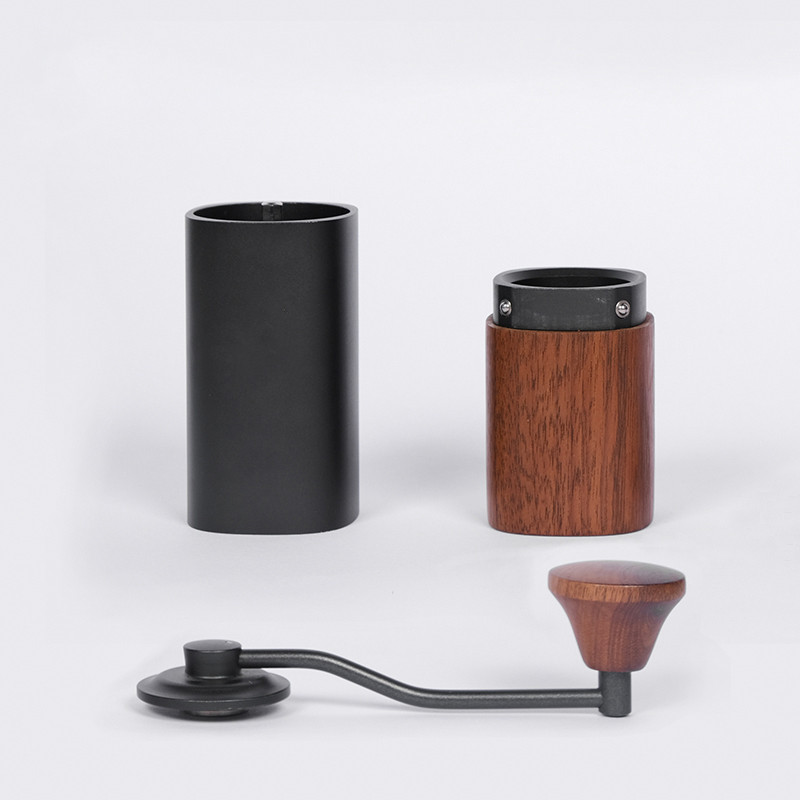 Handkaffeemühle · Aluminium & Walnuss mit Edelstahl-Kegelmahlwerk – Bild 3
